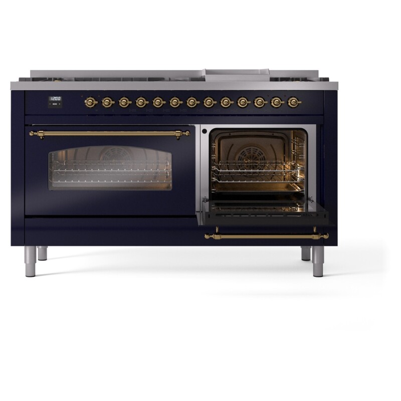 Nostalgie II 60 inch Dual Fuel Range with 5.8 cu. ft. Total Double Oven Capacity UP60FNMPMBG