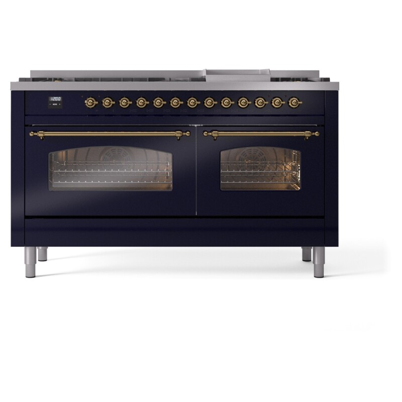 Nostalgie II 60 inch Dual Fuel Range with 5.8 cu. ft. Total Double Oven Capacity UP60FNMPMBGLP