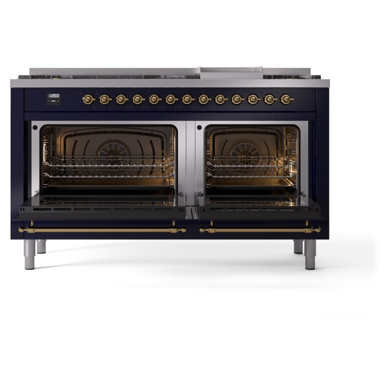 Nostalgie II 60 inch Dual Fuel Range with 5.8 cu. ft. Total Double Oven Capacity UP60FNMPMBGLP