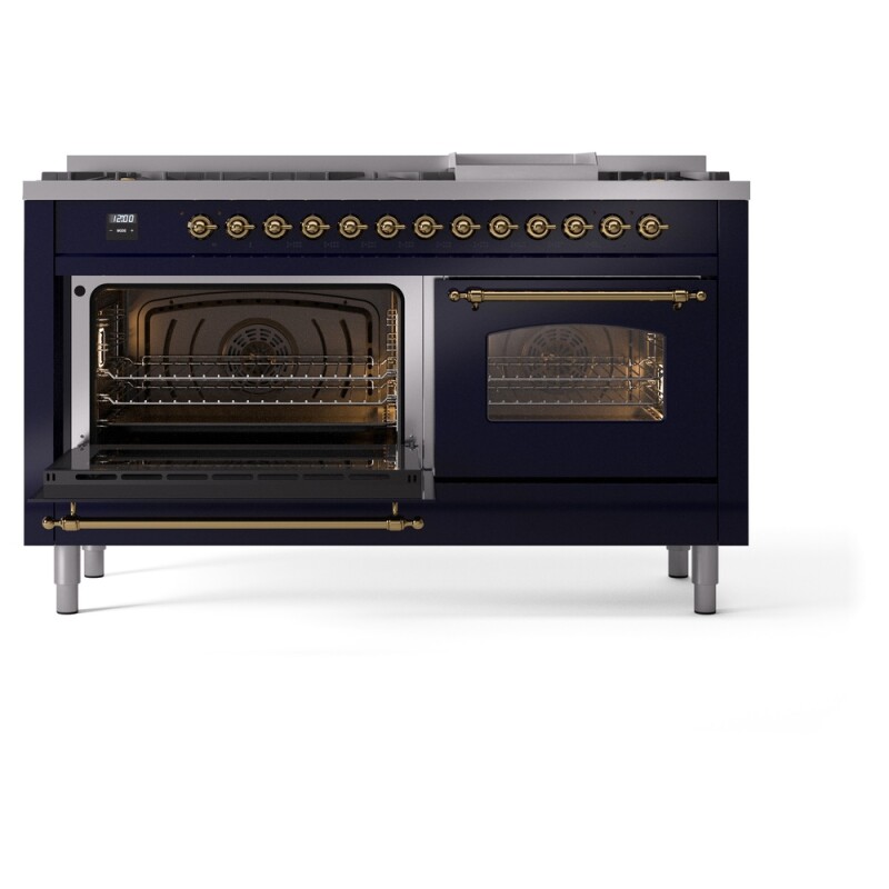 Nostalgie II 60 inch Dual Fuel Range with 5.8 cu. ft. Total Double Oven Capacity UP60FNMPMBGLP