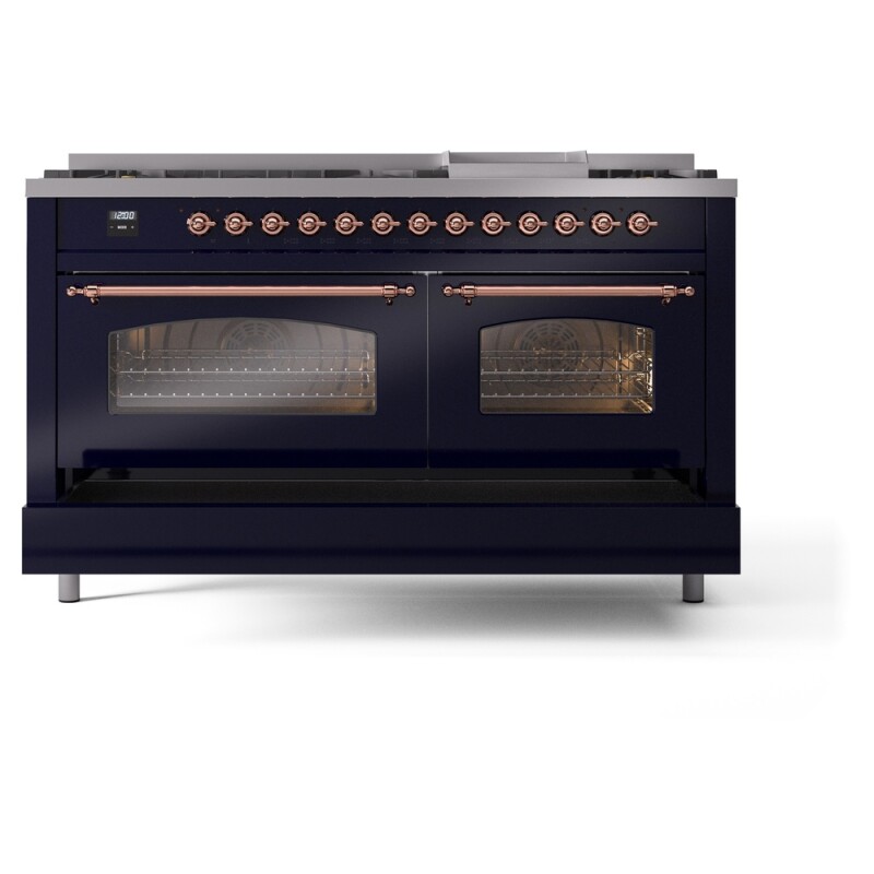 Nostalgie II 60 inch Dual Fuel Range with 5.8 cu. ft. Total Double Oven Capacity UP60FNMPMBPLP