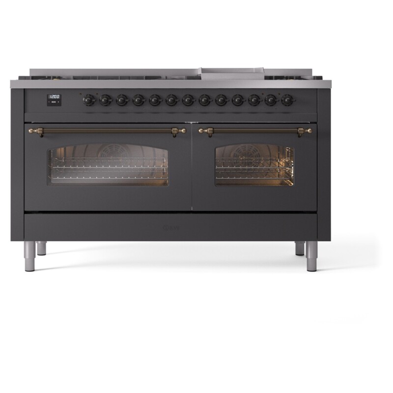 Nostalgie II 60 inch Dual Fuel Range with 5.8 cu. ft. Total Double Oven Capacity UP60FNMPMGBLP