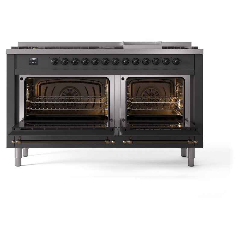 Nostalgie II 60 inch Dual Fuel Range with 5.8 cu. ft. Total Double Oven Capacity UP60FNMPMGBLP