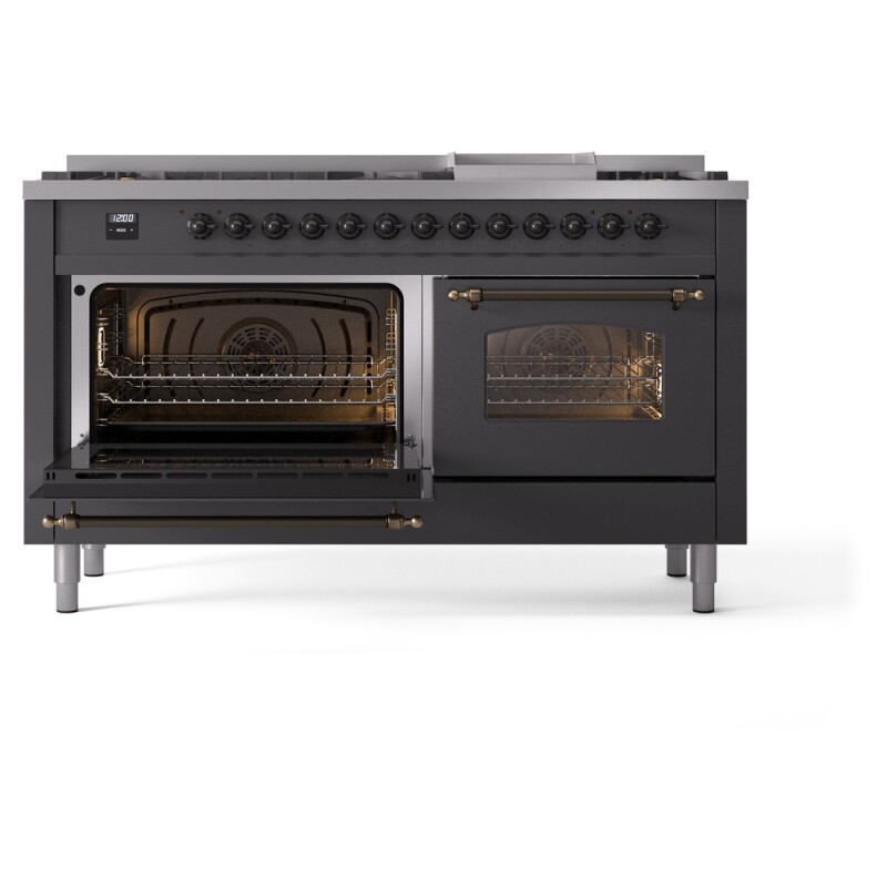 Nostalgie II 60 inch Dual Fuel Range with 5.8 cu. ft. Total Double Oven Capacity UP60FNMPMGBLP