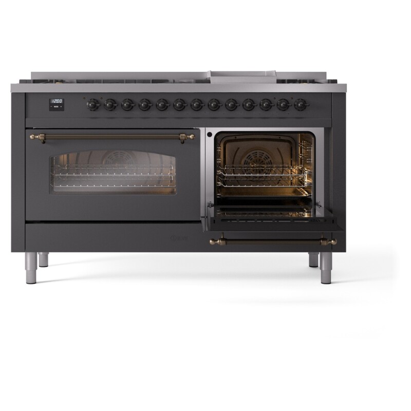 Nostalgie II 60 inch Dual Fuel Range with 5.8 cu. ft. Total Double Oven Capacity UP60FNMPMGBLP