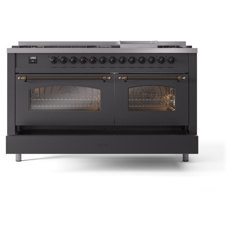 Nostalgie II 60 inch Dual Fuel Range with 5.8 cu. ft. Total Double Oven Capacity UP60FNMPMGBLP