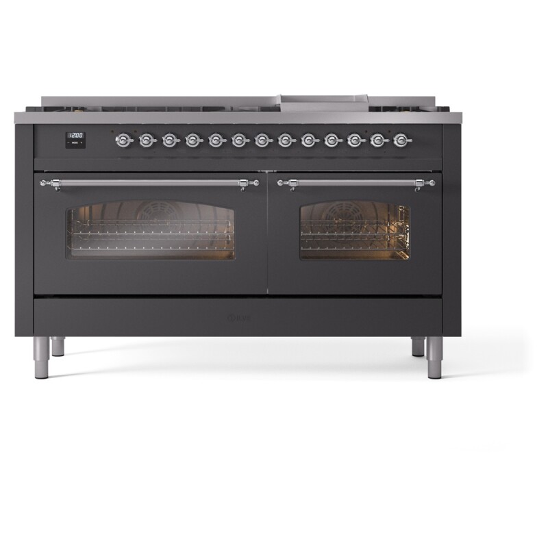 Nostalgie II 60 inch Dual Fuel Range with 5.8 cu. ft. Total Double Oven Capacity UP60FNMPMGCLP