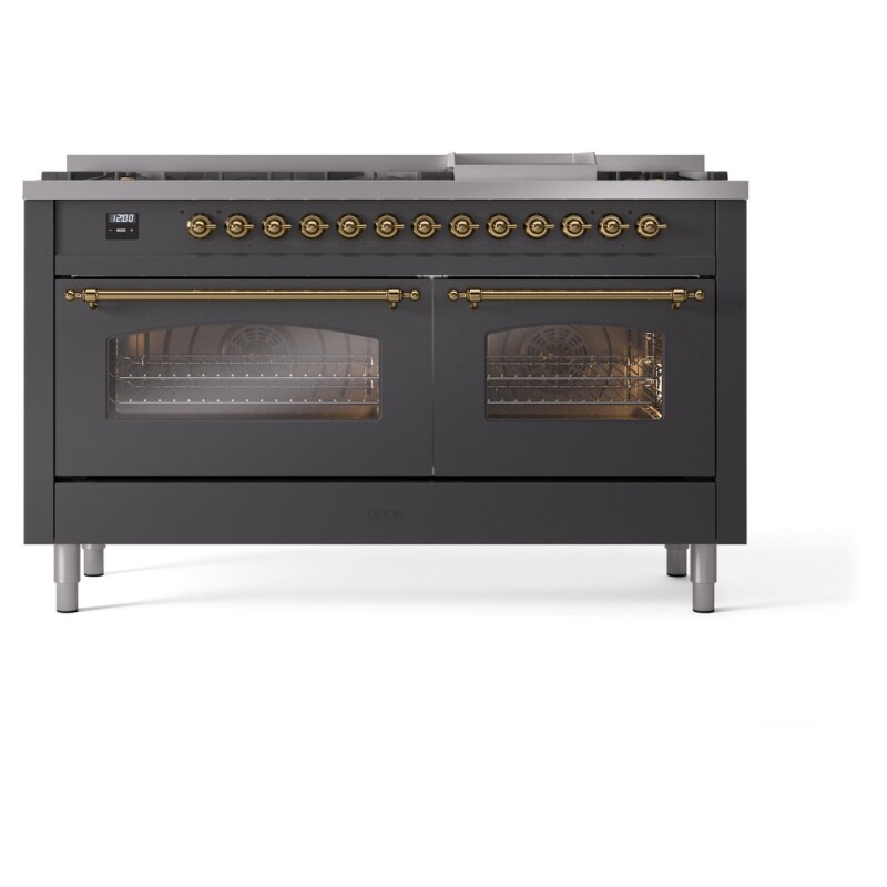 Nostalgie II 60 inch Dual Fuel Range with 5.8 cu. ft. Total Double Oven Capacity UP60FNMPMGGLP