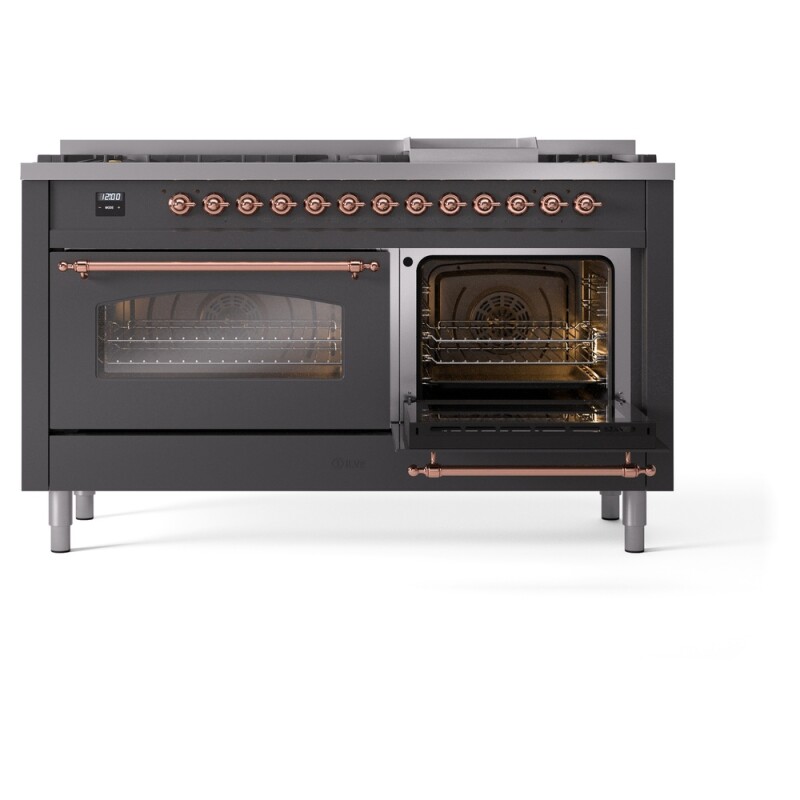 Nostalgie II 60 inch Dual Fuel Range with 5.8 cu. ft. Total Double Oven Capacity UP60FNMPMGPLP