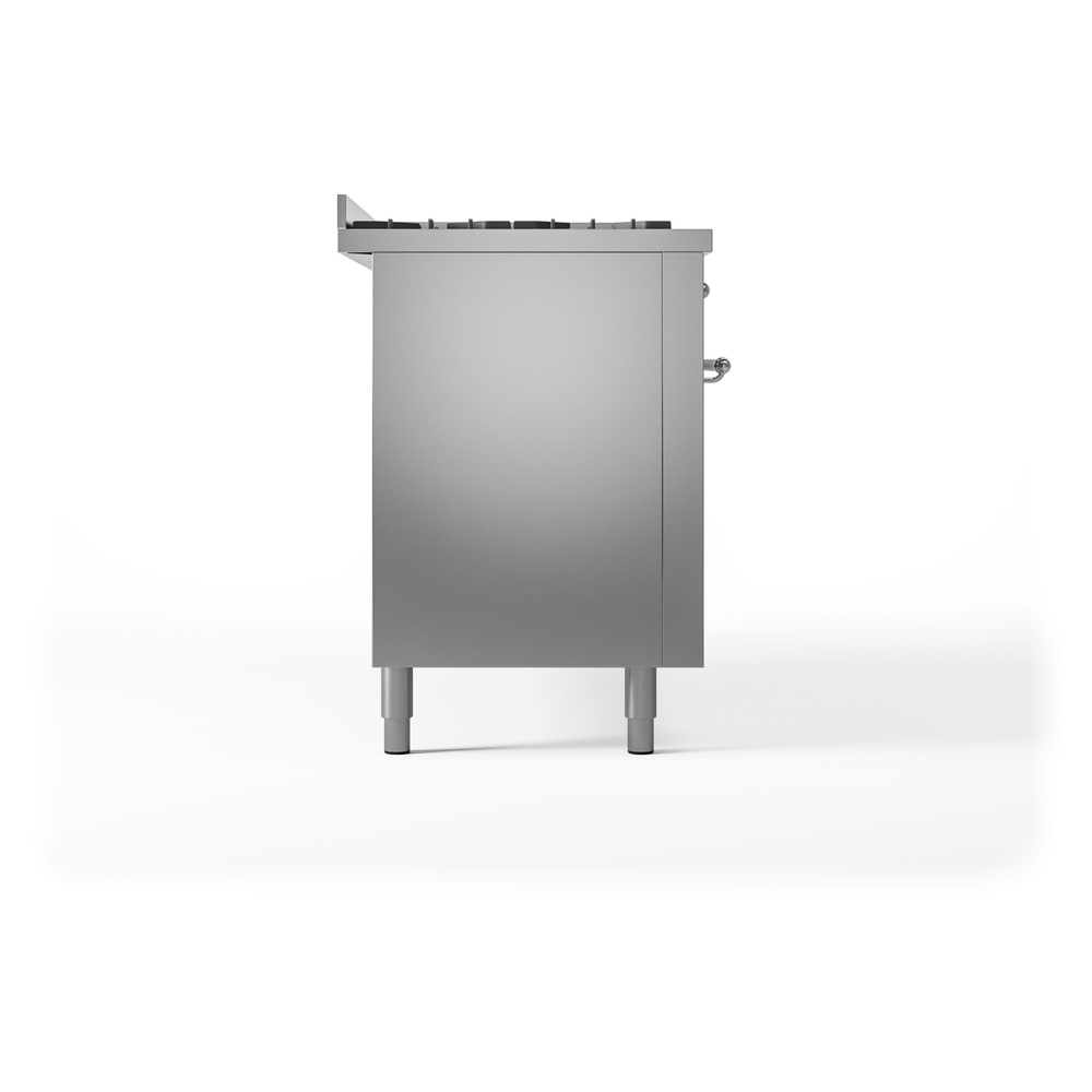 Nostalgie II 60 UP60FNMPSSC Freestanding Dual Fuel Range with 9 Sealed Burners with Griddle Double Oven with Triple Glass Door with Chrome knobs UP60FNMPSSCLP