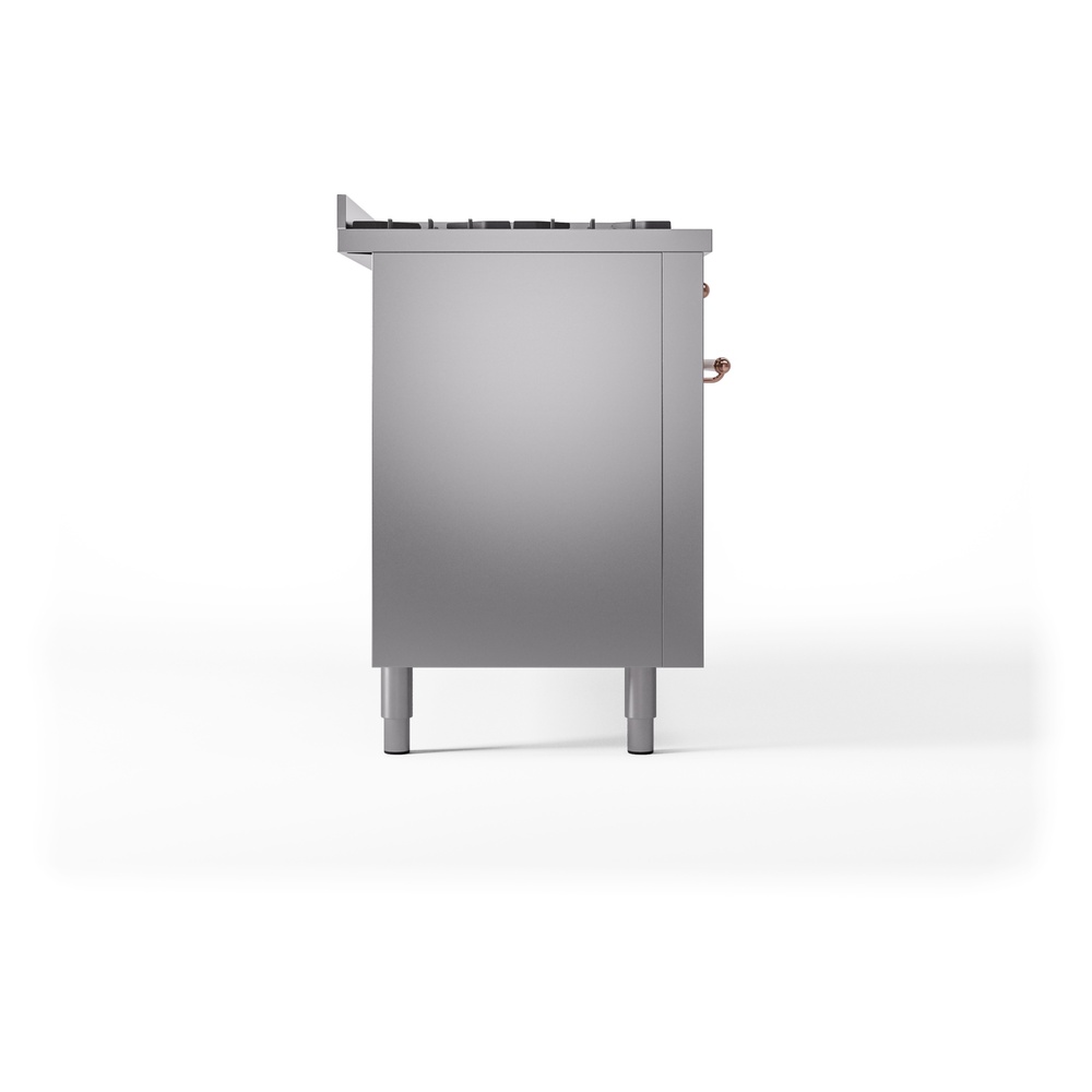 Nostalgie II 60 UP60FNMPSSP Freestanding Dual Fuel Range with 9 Sealed Burners with Griddle Double Oven with Triple Glass Door with Copper knobs UP60FNMPSSP