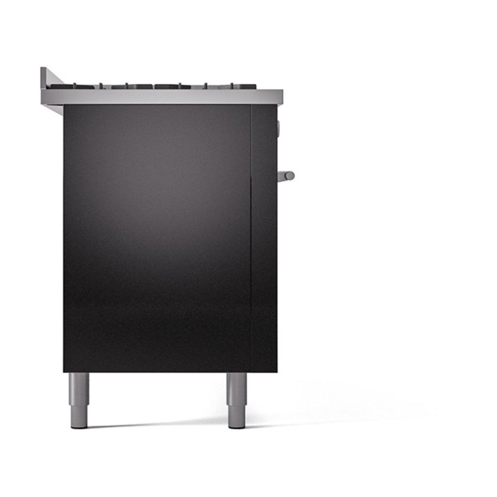 Professional Plus II 60 UP60FQMPBK Freestanding Dual Fuel Range with 9 Sealed Burners with Griddle Double Oven with Solid Door with Stainless Steel knobs UP60FQMPBKLP