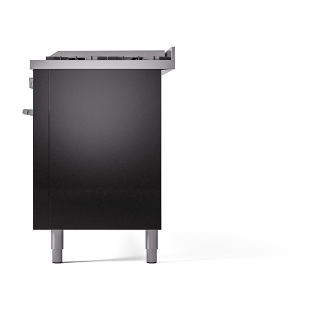 Professional Plus II 60 UP60FQMPBK Freestanding Dual Fuel Range with 9 Sealed Burners with Griddle Double Oven with Solid Door with Stainless Steel knobs UP60FQMPBKLP