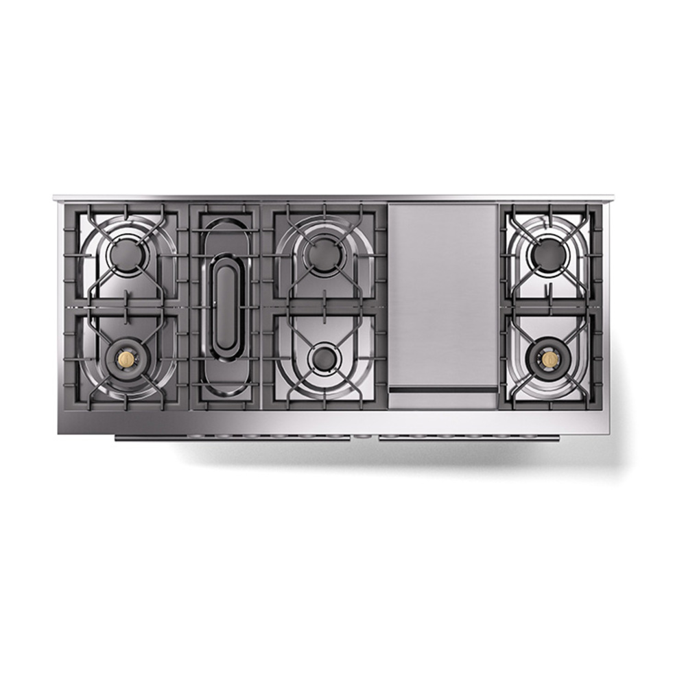 Professional Plus II 60 UP60FQMPSS Freestanding Dual Fuel Range with 9 Sealed Burners with Griddle Double Oven with Solid Door UP60FQMPSSLP