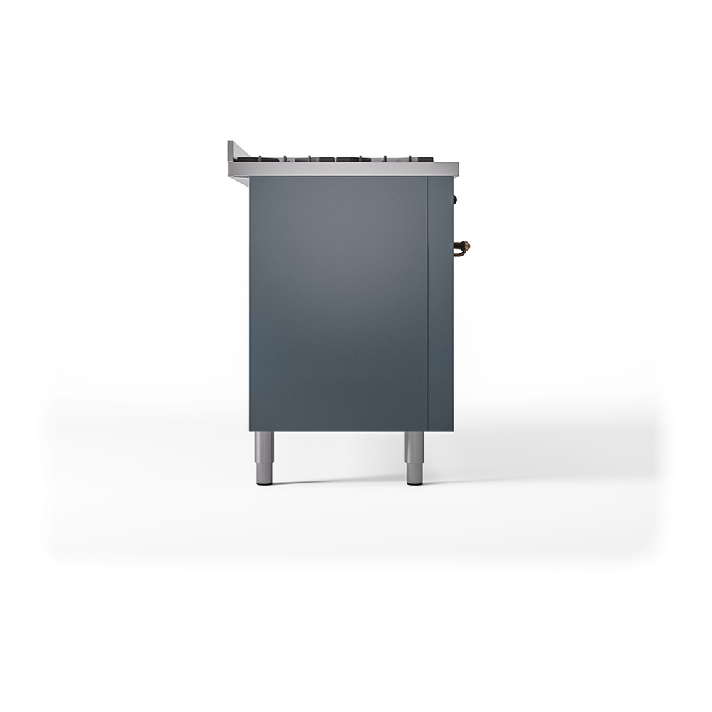 Nostalgie II 60 UP60FQNMPBGB Freestanding Dual Fuel Range with 9 Sealed Burners with Griddle Double Oven with Solid Door with Bronze knobs UP60FQNMPBGBLP