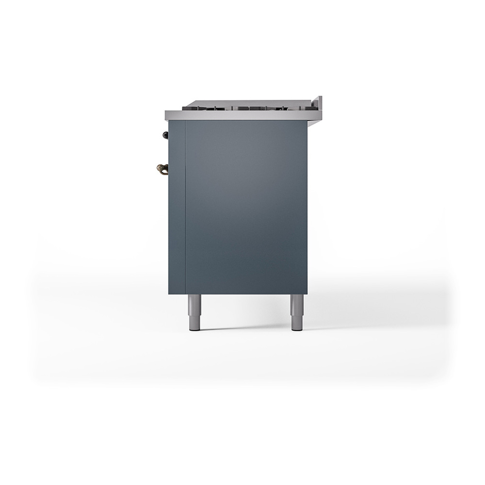 Nostalgie II 60 UP60FQNMPBGB Freestanding Dual Fuel Range with 9 Sealed Burners with Griddle Double Oven with Solid Door with Bronze knobs UP60FQNMPBGBLP