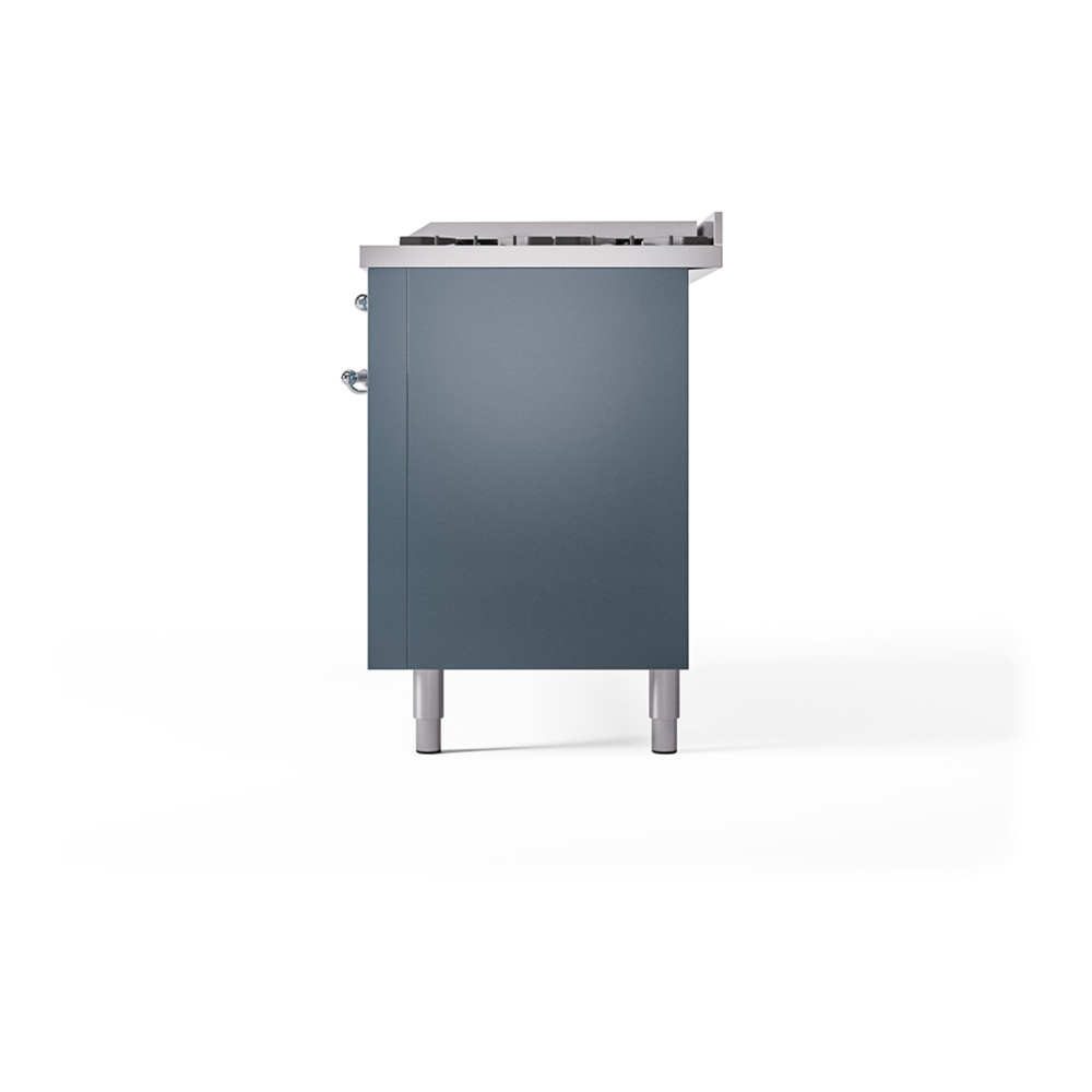 Nostalgie II 60 UP60FQNMPBGC Freestanding Dual Fuel Range with 9 Sealed Burners with Griddle Double Oven with Solid Door with Chrome knobs UP60FQNMPBGC