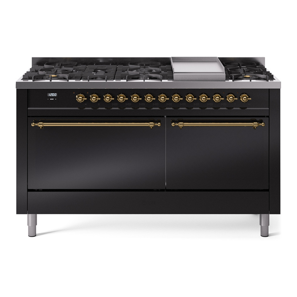 Nostalgie II 60 inch Dual Fuel Range with 5.8 cu. ft. Total Double Oven Capacity UP60FQNMPBKG