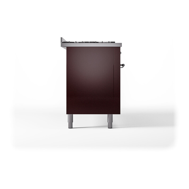Nostalgie II 60 UP60FQNMPBUC Freestanding Dual Fuel Range with 9 Sealed Burners with Griddle Double Oven with Solid Door with Chrome knobs UP60FQNMPBUCLP