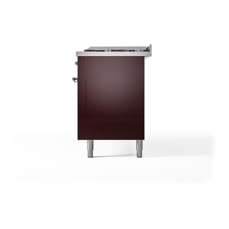 Nostalgie II 60 UP60FQNMPBUC Freestanding Dual Fuel Range with 9 Sealed Burners with Griddle Double Oven with Solid Door with Chrome knobs UP60FQNMPBUCLP