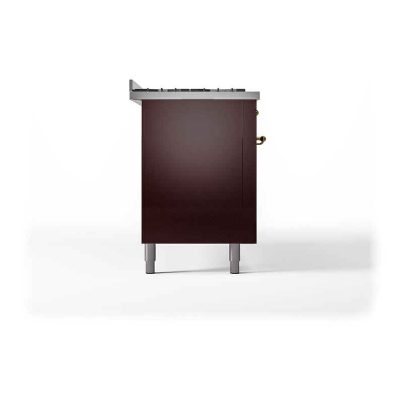 Nostalgie II 60 UP60FQNMPBUG Freestanding Dual Fuel Range with 9 Sealed Burners with Griddle Double Oven with Solid Door with Brass knobs UP60FQNMPBUGLP