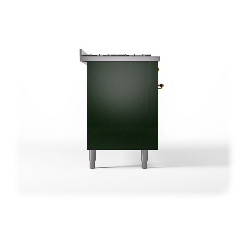 Nostalgie II 60 UP60FQNMPEGG Freestanding Dual Fuel Range with 9 Sealed Burners with Griddle Double Oven with Solid Door with Brass knobs UP60FQNMPEGGLP