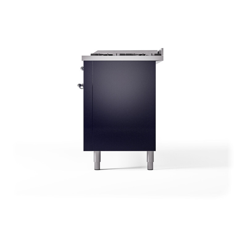 Nostalgie II 60 UP60FQNMPMBC Freestanding Dual Fuel Range with 9 Sealed Burners with Griddle Double Oven with Solid Door with Chrome knobs UP60FQNMPMBC