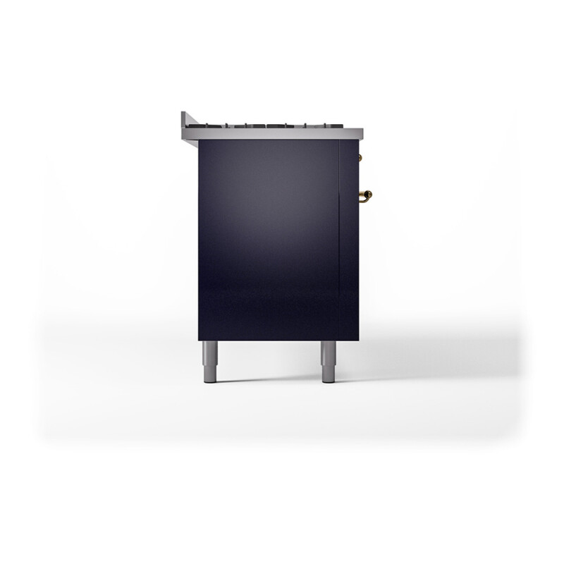 Nostalgie II 60 UP60FQNMPMBG Freestanding Dual Fuel Range with 9 Sealed Burners with Griddle Double Oven with Solid Door with Brass knobs UP60FQNMPMBGLP
