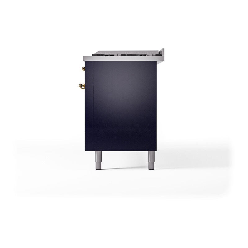 Nostalgie II 60 UP60FQNMPMBG Freestanding Dual Fuel Range with 9 Sealed Burners with Griddle Double Oven with Solid Door with Brass knobs UP60FQNMPMBGLP