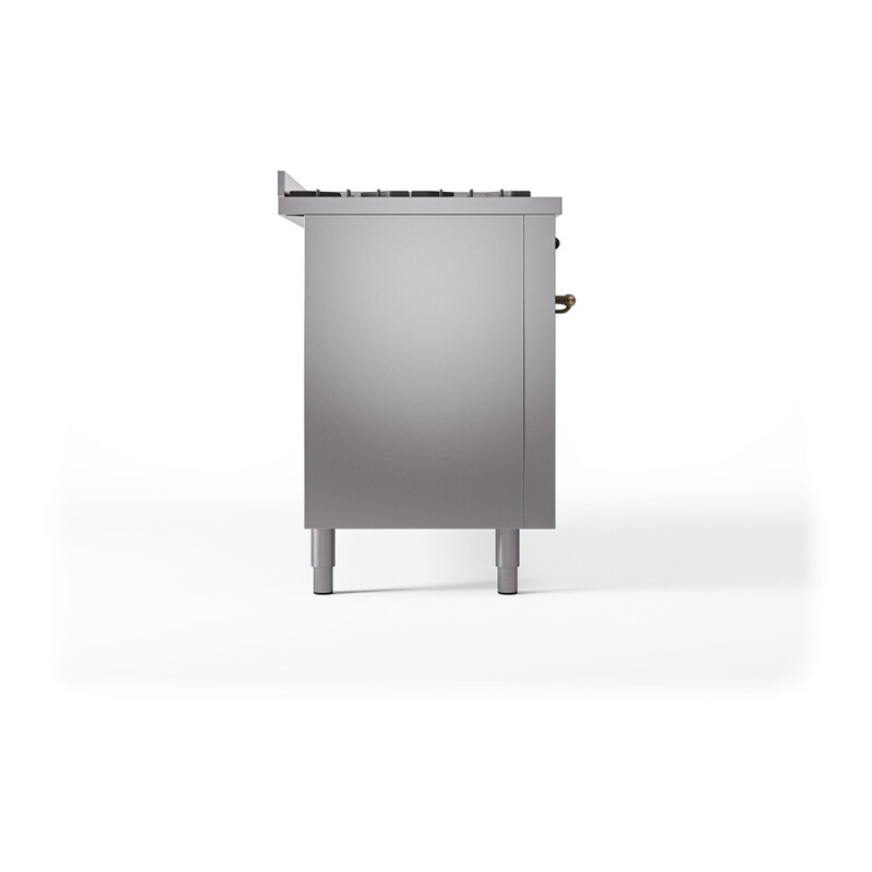 Nostalgie II 60 UP60FQNMPSSB Freestanding Dual Fuel Range with 9 Sealed Burners with Griddle Double Oven with Solid Door with Bronze knobs UP60FQNMPSSBLP