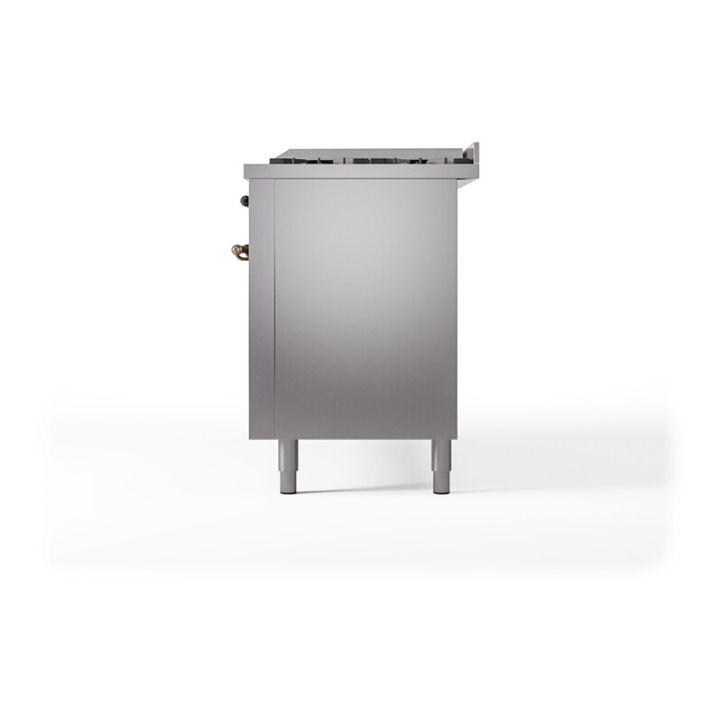 Nostalgie II 60 UP60FQNMPSSB Freestanding Dual Fuel Range with 9 Sealed Burners with Griddle Double Oven with Solid Door with Bronze knobs UP60FQNMPSSBLP