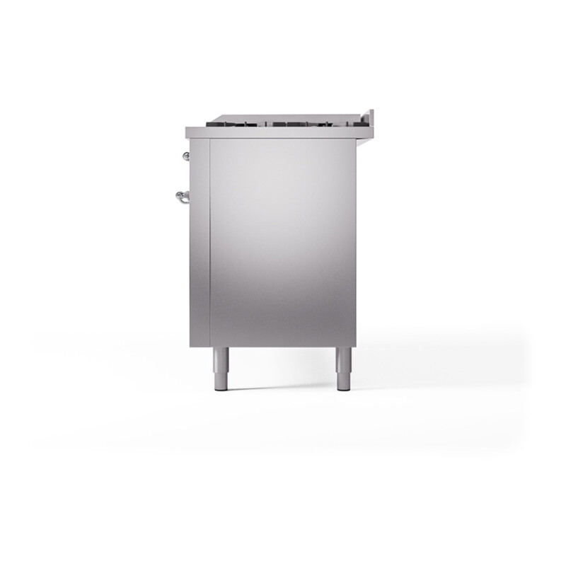 Nostalgie II 60 UP60FQNMPSSC Freestanding Dual Fuel Range with 9 Sealed Burners with Griddle Double Oven with Solid Door with Chrome knobs UP60FQNMPSSCLP