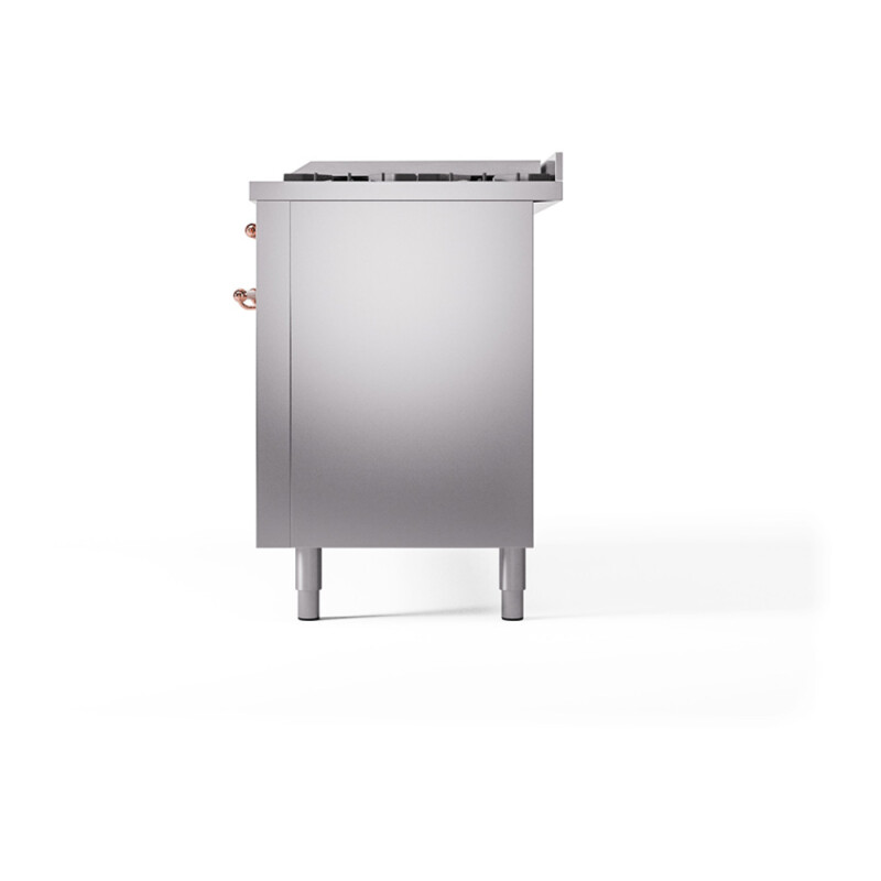 Nostalgie II 60 UP60FQNMPSSP Freestanding Dual Fuel Range with 9 Sealed Burners with Griddle Double Oven with Solid Door with Copper knobs UP60FQNMPSSP