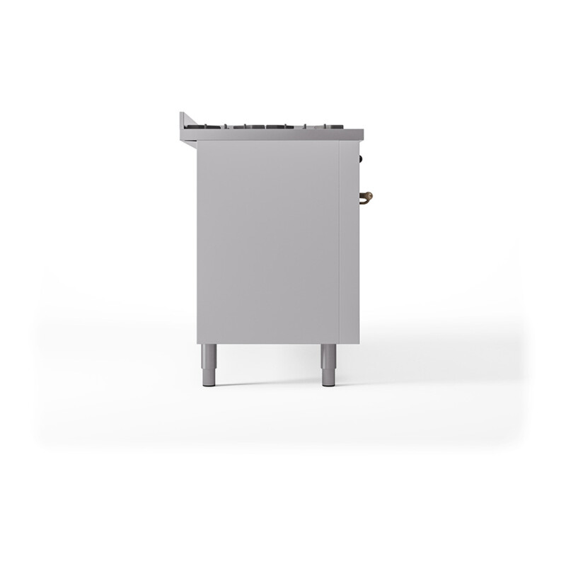 Nostalgie II 60 UP60FQNMPWHB Freestanding Dual Fuel Range with 9 Sealed Burners with Griddle Double Oven with Solid Door with Bronze knobs UP60FQNMPWHB