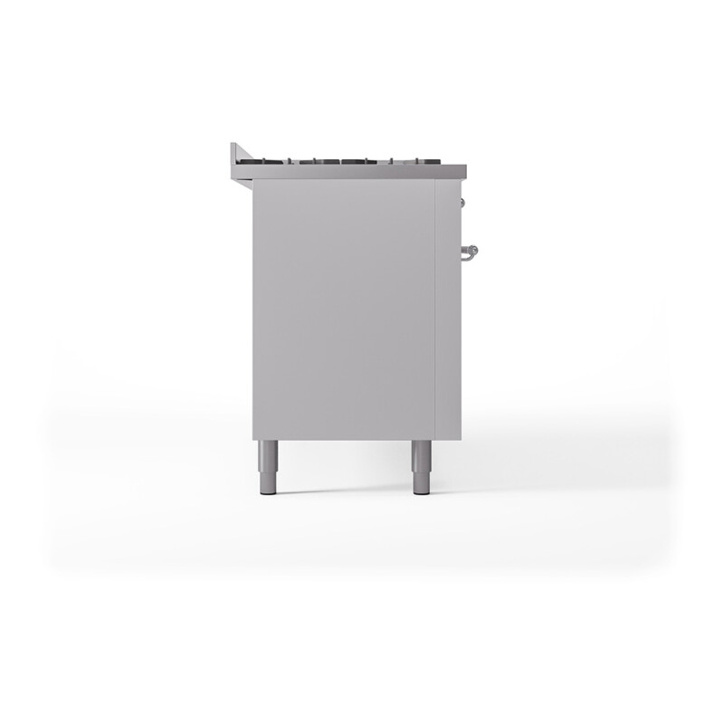 Nostalgie II 60 UP60FQNMPWHC Freestanding Dual Fuel Range with 9 Sealed Burners with Griddle Double Oven with Solid Door with Chrome knobs UP60FQNMPWHCLP