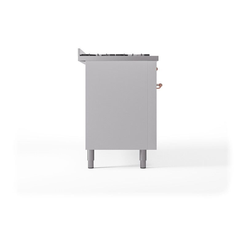 Nostalgie II 60 UP60FQNMPWHP Freestanding Dual Fuel Range with 9 Sealed Burners with Griddle Double Oven with Solid Door with Copper knobs UP60FQNMPWHPLP