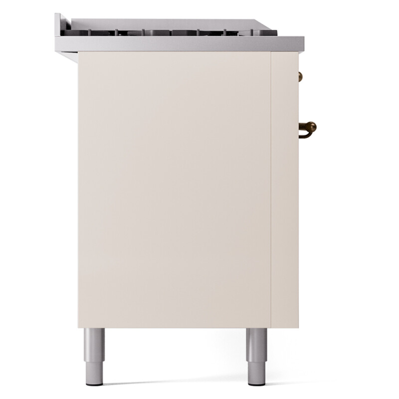 Nostalgie II 60 UP60FSNMPAWB Freestanding Dual Fuel Range with 7 Sealed Burners with Griddle and French Top Double Oven with Triple Glass Door with Bronze knobs UP60FSNMPAWBLP