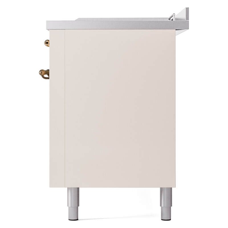 Nostalgie II 60 UP60FSNMPAWB Freestanding Dual Fuel Range with 7 Sealed Burners with Griddle and French Top Double Oven with Triple Glass Door with Bronze knobs UP60FSNMPAWBLP