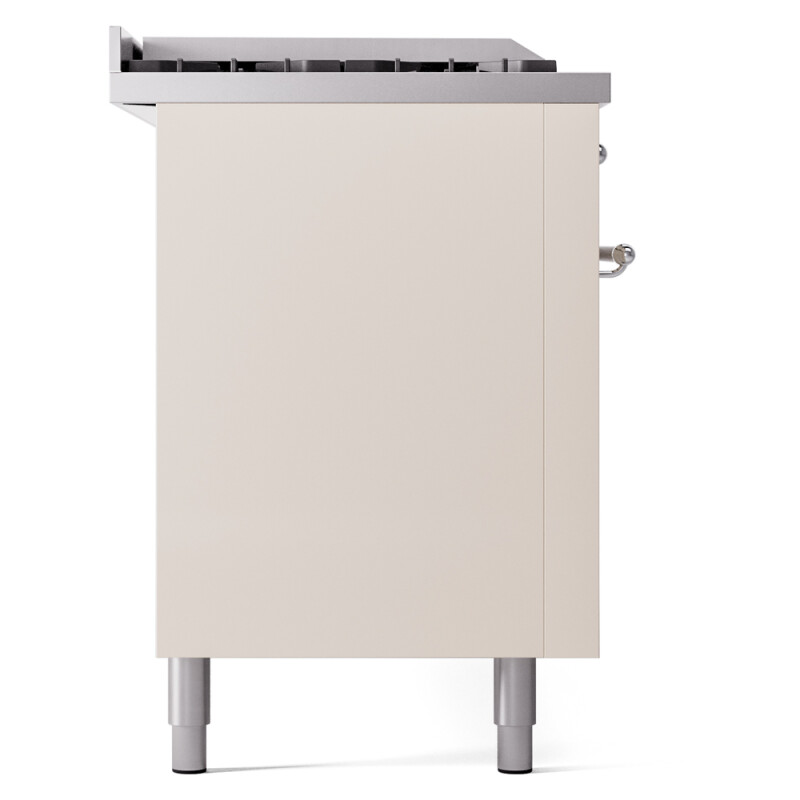Nostalgie II 60 UP60FSNMPAWC Freestanding Dual Fuel Range with 7 Sealed Burners with Griddle and French Top Double Oven with Triple Glass Door with Chrome knobs UP60FSNMPAWCLP