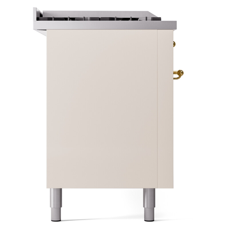 Nostalgie II 60 UP60FSNMPAWG Freestanding Dual Fuel Range with 7 Sealed Burners with Griddle and French Top Double Oven with Triple Glass Door with Brass knobs UP60FSNMPAWGLP