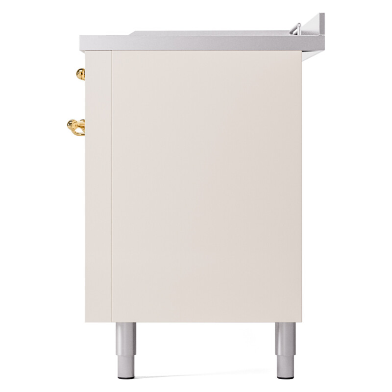 Nostalgie II 60 UP60FSNMPAWG Freestanding Dual Fuel Range with 7 Sealed Burners with Griddle and French Top Double Oven with Triple Glass Door with Brass knobs UP60FSNMPAWGLP