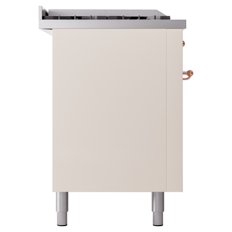 Nostalgie II 60 UP60FSNMPAWP Freestanding Dual Fuel Range with 7 Sealed Burners with Griddle and French Top Double Oven with Triple Glass Door with Copper knobs UP60FSNMPAWPLP