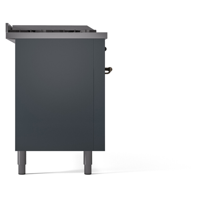 Nostalgie II 60 UP60FSNMPBGB Freestanding Dual Fuel Range with 7 Sealed Burners with Griddle and French Top Double Oven with Triple Glass Door with Bronze knobs UP60FSNMPBGB