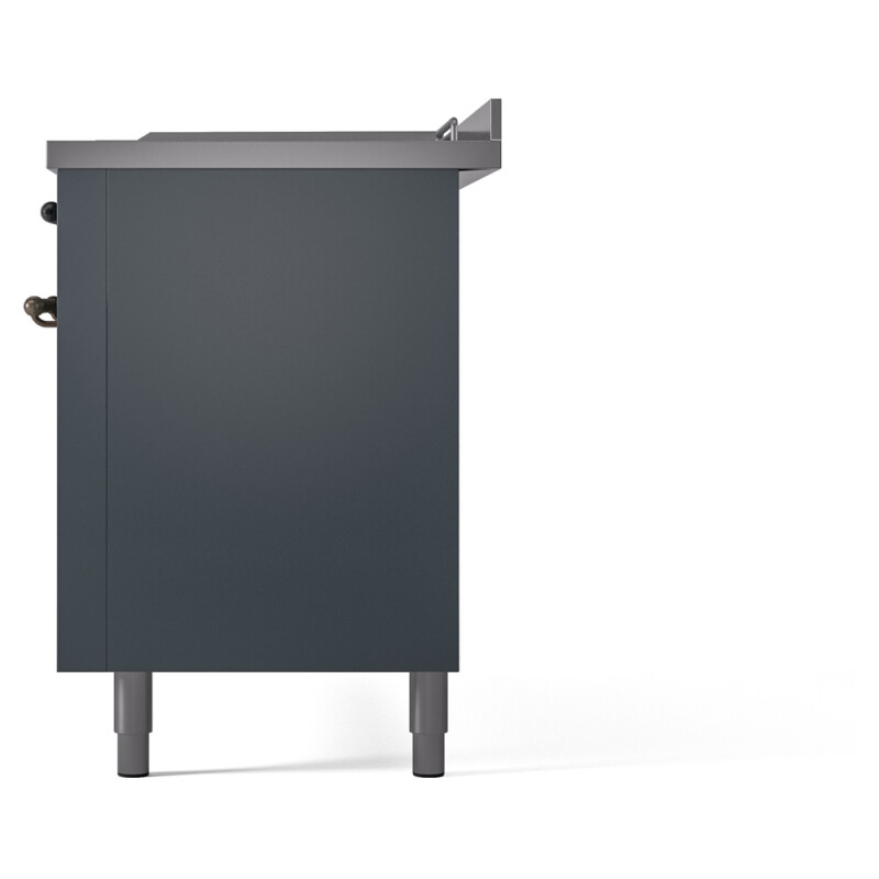 Nostalgie II 60 UP60FSNMPBGB Freestanding Dual Fuel Range with 7 Sealed Burners with Griddle and French Top Double Oven with Triple Glass Door with Bronze knobs UP60FSNMPBGB