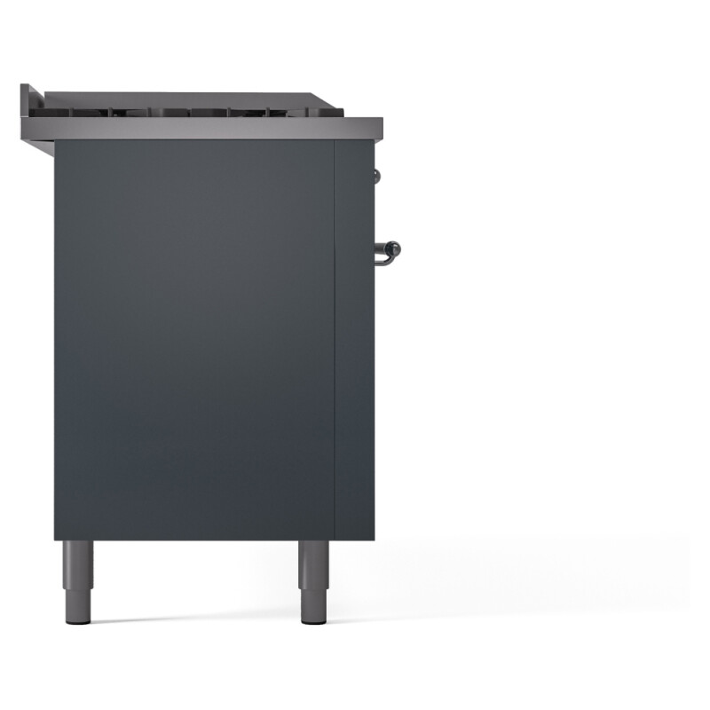 Nostalgie II 60 UP60FSNMPBGC Freestanding Dual Fuel Range with 7 Sealed Burners with Griddle and French Top Double Oven with Triple Glass Door with Chrome knobs UP60FSNMPBGCLP