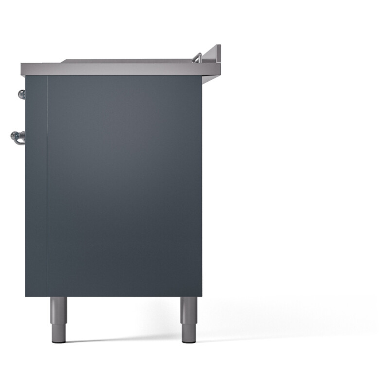 Nostalgie II 60 UP60FSNMPBGC Freestanding Dual Fuel Range with 7 Sealed Burners with Griddle and French Top Double Oven with Triple Glass Door with Chrome knobs UP60FSNMPBGCLP