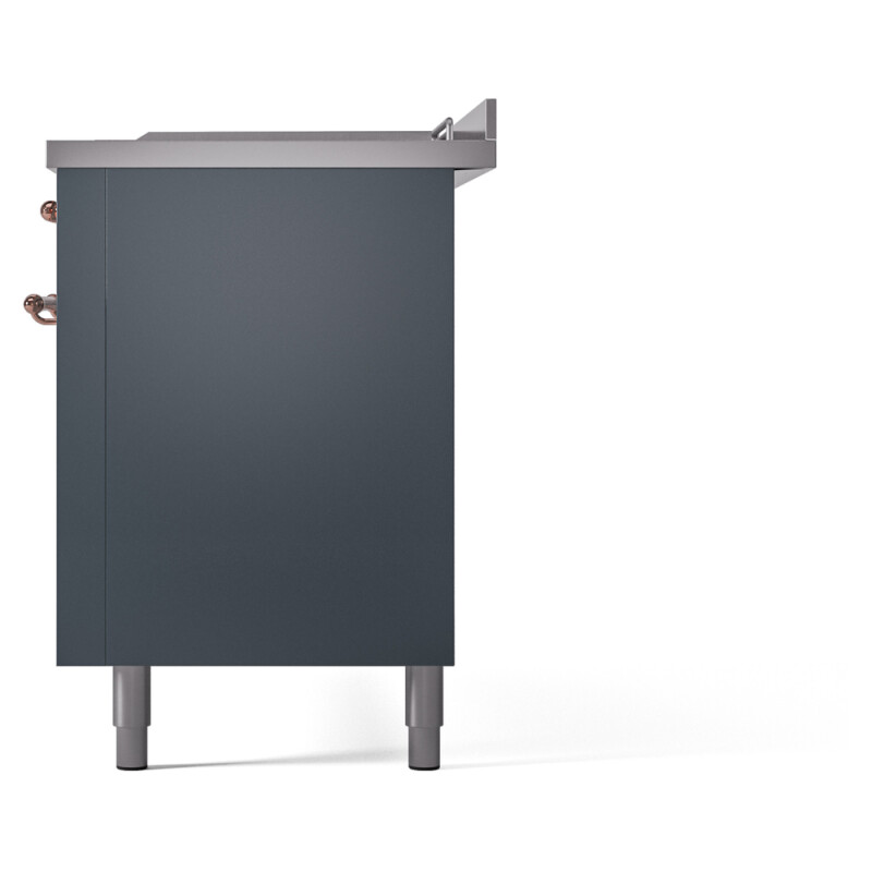 Nostalgie II 60 UP60FSNMPBGP Freestanding Dual Fuel Range with 7 Sealed Burners with Griddle and French Top Double Oven with Triple Glass Door with Copper knobs UP60FSNMPBGPLP