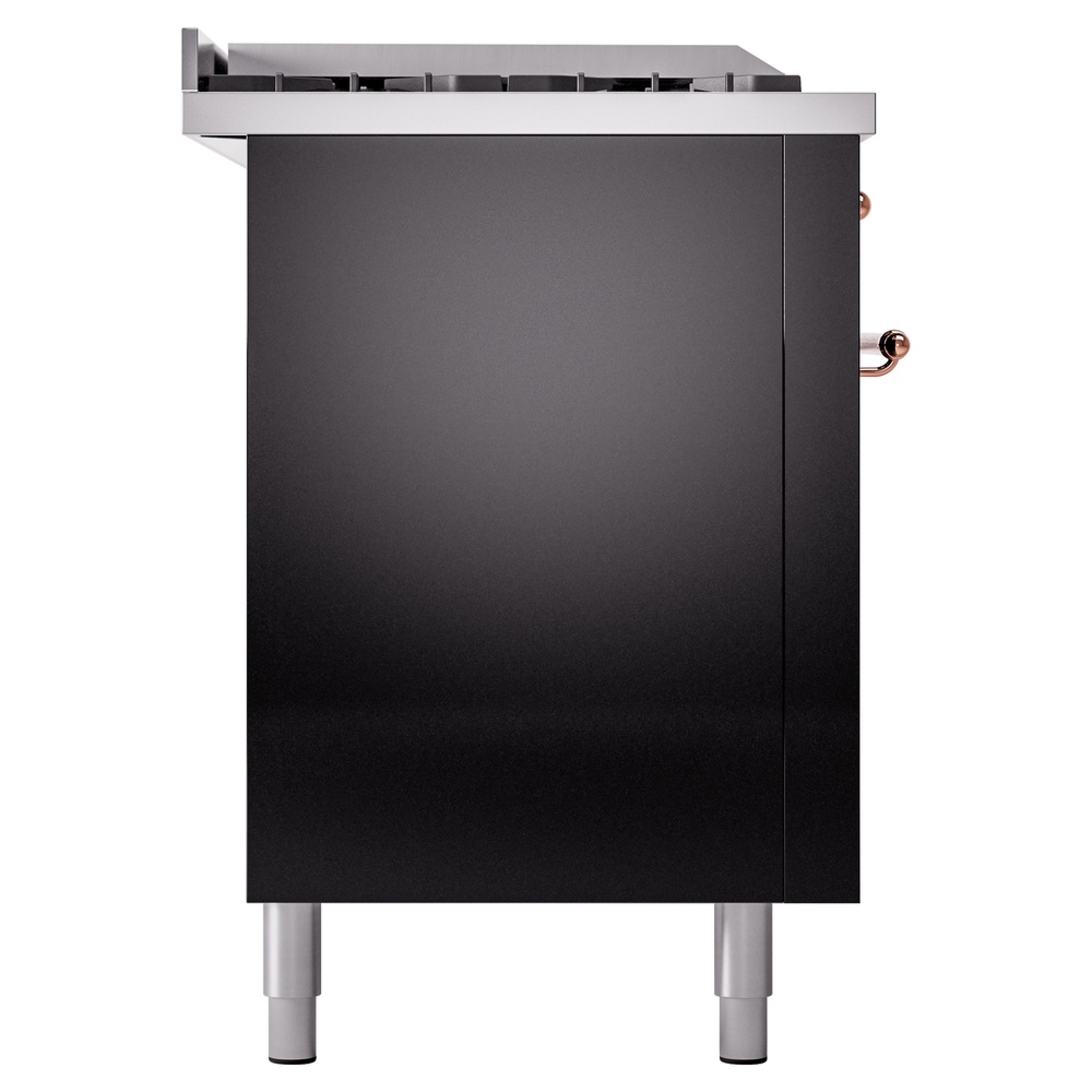 Nostalgie II 60 UP60FSNMPBKP Freestanding Dual Fuel Range with 7 Sealed Burners with Griddle and French Top Double Oven with Triple Glass Door with Copper knobs UP60FSNMPBKPLP