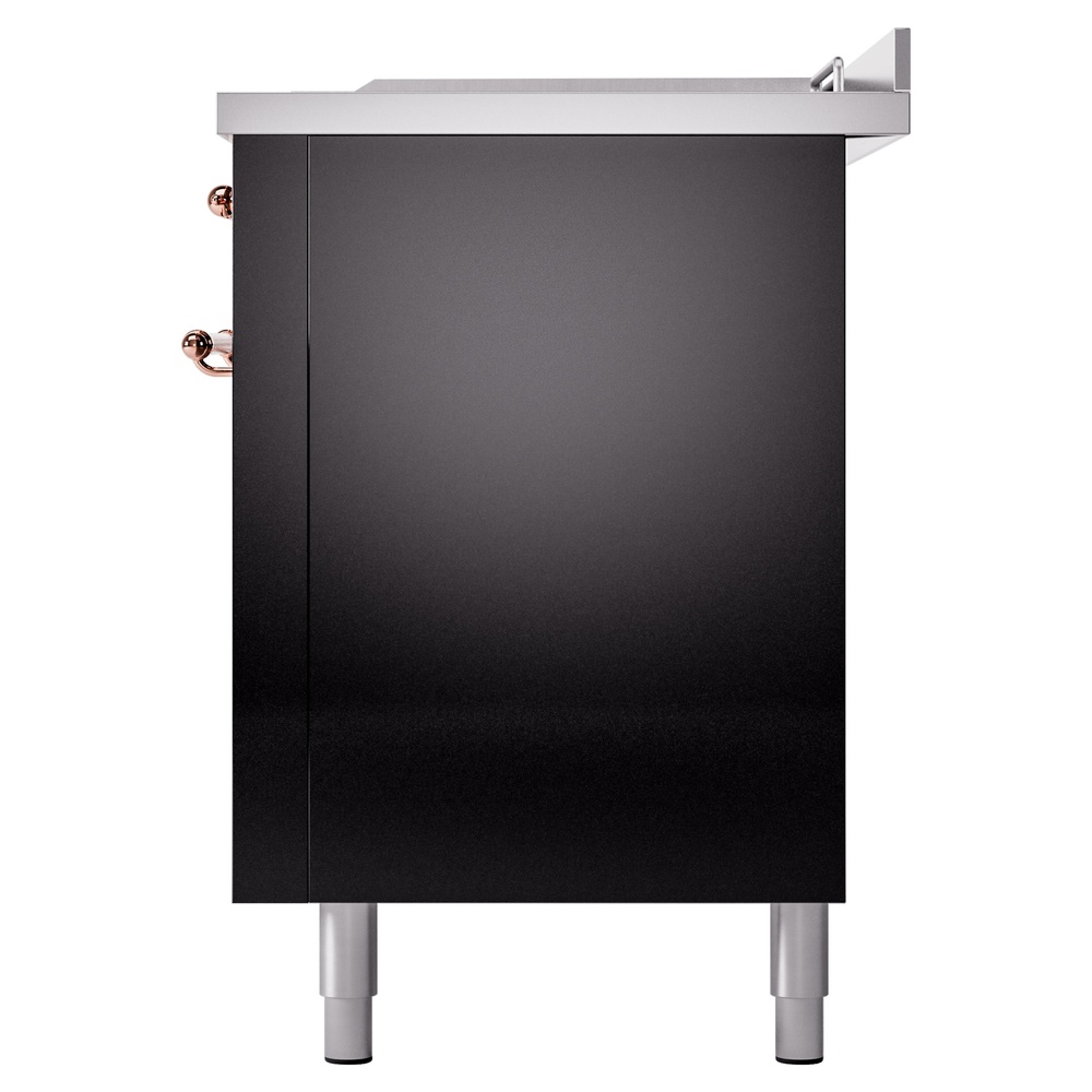 Nostalgie II 60 UP60FSNMPBKP Freestanding Dual Fuel Range with 7 Sealed Burners with Griddle and French Top Double Oven with Triple Glass Door with Copper knobs UP60FSNMPBKP