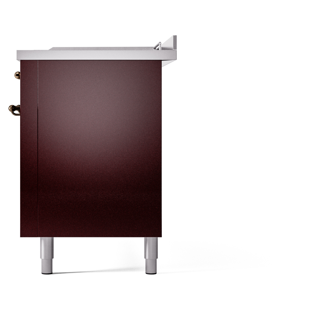 Nostalgie II 60 UP60FSNMPBUB Freestanding Dual Fuel Range with 7 Sealed Burners with Griddle and French Top Double Oven with Triple Glass Door with Bronze knobs UP60FSNMPBUBLP